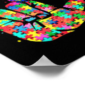 Autisme Bewustzijn ASL Liefde Taal Puzzel Pi Poster (Hoek)