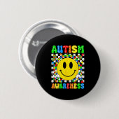 Autisme bewustzijn autism squad ondersteuning lach ronde button 5,7 cm (Voorkant /achterkant)