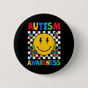 Autisme bewustzijn Autism Squad Ondersteuning Smil Ronde Button 5,7 Cm