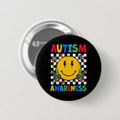 Autisme bewustzijn Autism Squad Ondersteuning Smil Ronde Button 5,7 Cm (Voorkant /achterkant)