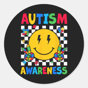 Autisme bewustzijn Autism Squad Steun Lachend Gezi Ronde Sticker