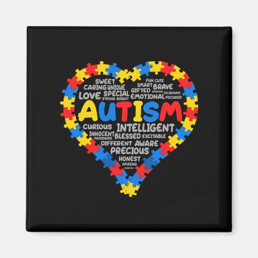 Autisme Bewustzijn Autisme Hart Autisme 1 Magneet (Voorkant)
