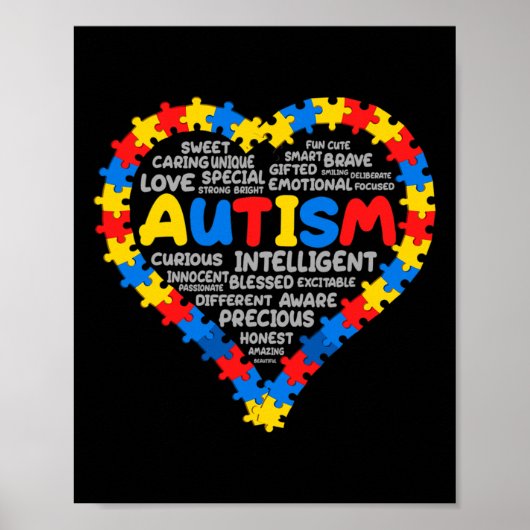 Autisme Bewustzijn Autisme Hart Autisme 1 Poster (Voorkant)