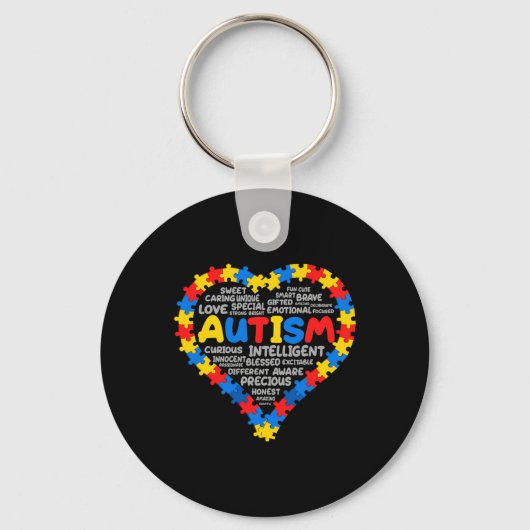 Autisme Bewustzijn Autisme Hart Autisme 1 Sleutelhanger (Voorkant)