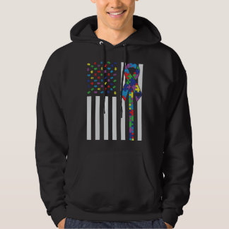 Autisme Bewustzijn Autisme Lint VS Vlag Steun Aut Hoodie
