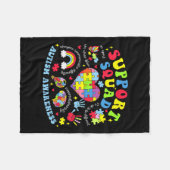 Autisme Bewustzijn Autisme Ondersteuning Squad Fam Fleece Deken (Voorkant (Horizontaal))