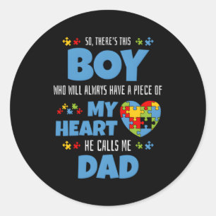 Autisme Bewustzijn Autisme Papa Ronde Sticker