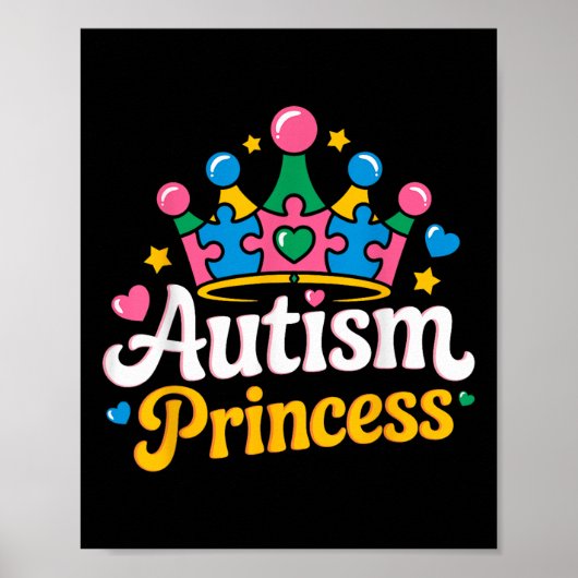 Autisme Bewustzijn Autisme Prinses Autistisch Meis Poster (Voorkant)