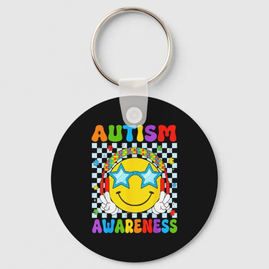Autisme bewustzijn autisme squad ondersteuning gra sleutelhanger (Voorkant)