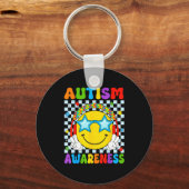 Autisme bewustzijn autisme squad ondersteuning gra sleutelhanger (Voorkant)