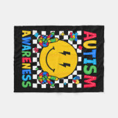 Autisme Bewustzijn Autisme Squad Ondersteuning Smi Fleece Deken (Voorkant (Horizontaal))