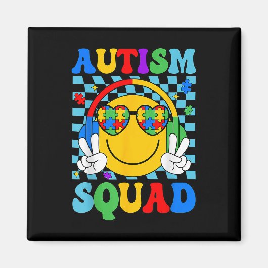 Autisme Bewustzijn Autisme Squad Ondersteuning Smi Magneet (Voorkant)