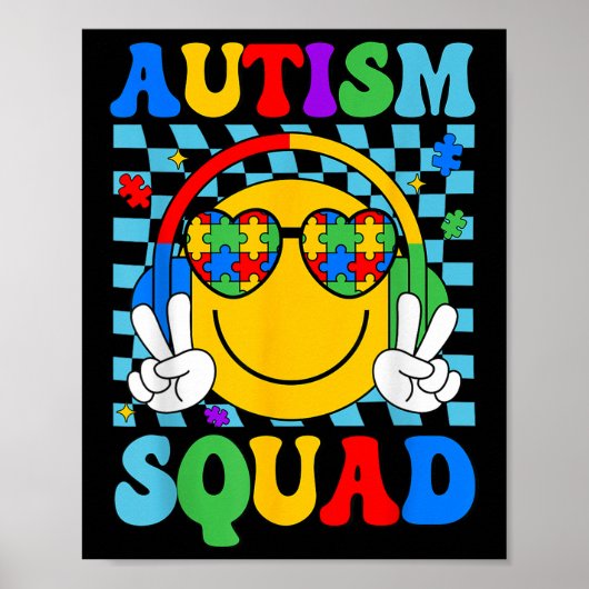 Autisme Bewustzijn Autisme Squad Ondersteuning Smi Poster (Voorkant)
