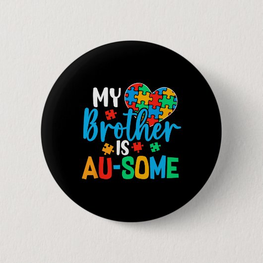 Autisme Bewustzijn Autisme Squad Steun Geweldige J Ronde Button 5,7 Cm (Voorkant)