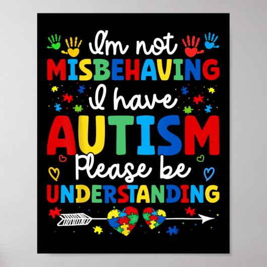 Autisme Bewustzijn Autistisch Ik ben niet misdrage Poster (Voorkant)