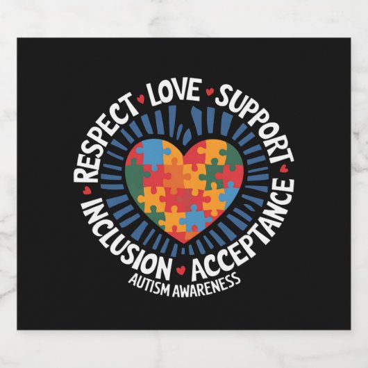 Autisme Bewustzijn Autistisch Respect Liefde Onder Bier Etiket (Enkel label)