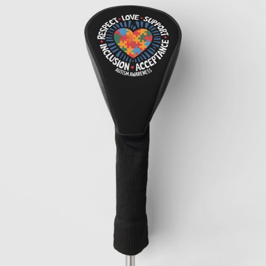 Autisme Bewustzijn Autistisch Respect Liefde Onder Golfheadcover (Voorkant)