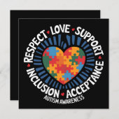 Autisme Bewustzijn Autistisch Respect Liefde Onder Kaart (Voorkant / Achterkant)
