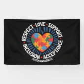 Autisme Bewustzijn Autistisch Respect Liefde Onder Spandoek (Horizontaal)