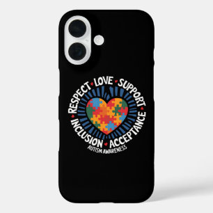 Autisme Bewustzijn Autistisch Respect Liefde Steun iPhone 16 Hoesje