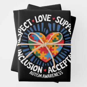 Autisme Bewustzijn Autistisch Respect Liefde Steun Inpakpapier Vel