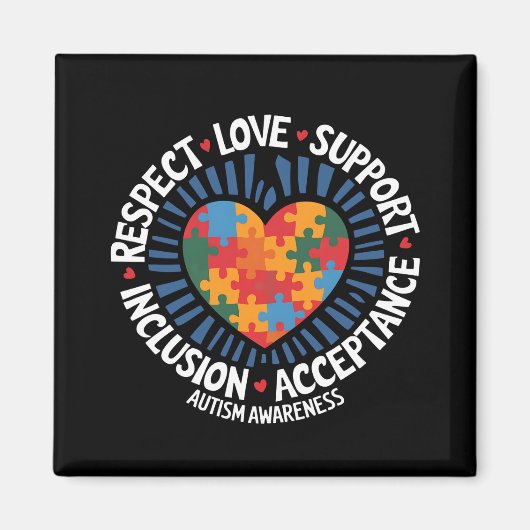Autisme Bewustzijn Autistisch Respect Liefde Steun Magneet (Voorkant)