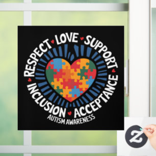 Autisme Bewustzijn Autistisch Respect Liefde Steun Raamsticker