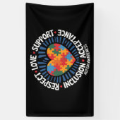 Autisme Bewustzijn Autistisch Respect Liefde Steun Spandoek (Verticaal)