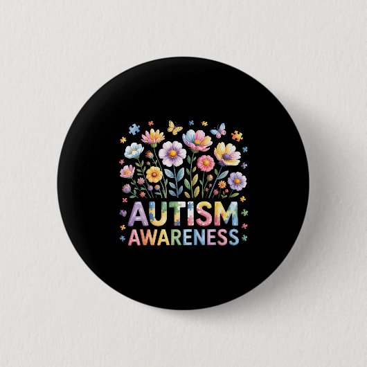 Autisme bewustzijn autistisch ronde button 5,7 cm (Voorkant)