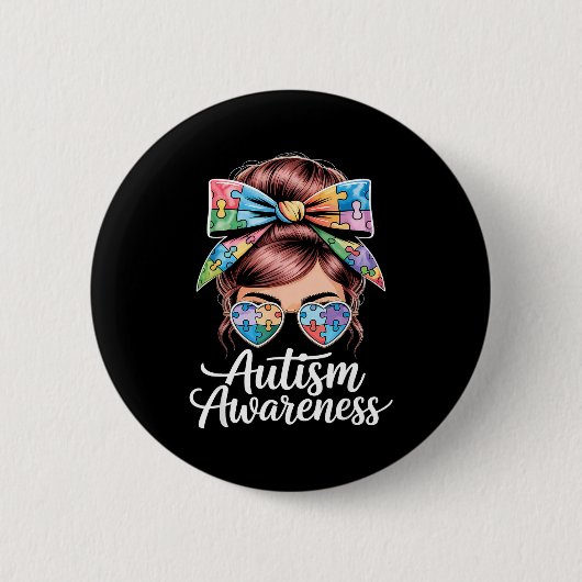Autisme bewustzijn autistisch ronde button 5,7 cm (Voorkant)