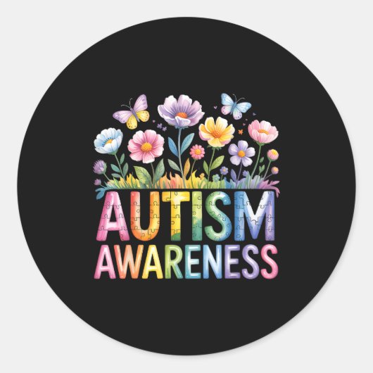 Autisme bewustzijn autistisch  ronde sticker (Voorkant)