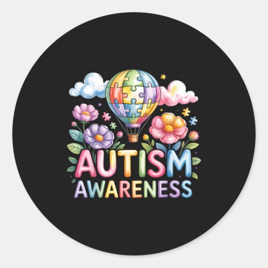Autisme bewustzijn autistisch ronde sticker (Voorkant)