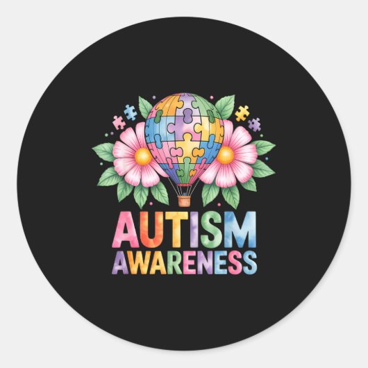 Autisme bewustzijn autistisch ronde sticker (Voorkant)