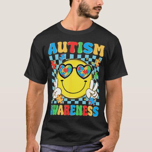 Autisme Bewustzijn Autistische Puzzel Accepteren T-shirt (Voorkant)