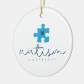 autisme bewustzijn blauwe puzzelstuk hart keramisch ornament (Links)
