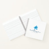 autisme bewustzijn blauwe puzzelstuk hart notitieboek (Binnen)