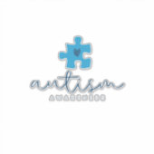 autisme bewustzijn blauwe puzzelstuk hart  sticker (Voorkant)