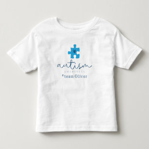 autisme bewustzijn blauwe puzzelstuk #teamnaam kinder shirts