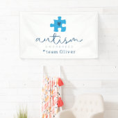 autisme bewustzijn blauwe puzzelstuk #teamnaam  spandoek (Insitu)