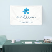 autisme bewustzijn blauwe puzzelstuk #teamnaam  spandoek (Beurs)