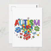 Autisme Bewustzijn Boog Coquette Puzzel Stuk Neuro Briefkaart (Voorkant / Achterkant)