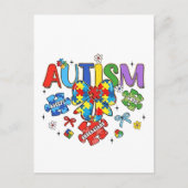 Autisme Bewustzijn Boog Coquette Puzzel Stuk Neuro Briefkaart (Voorkant)