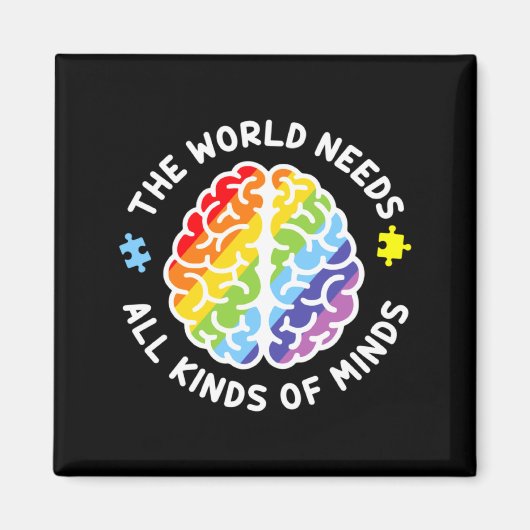 Autisme bewustzijn Brain De wereld heeft alle soor Magneet (Voorkant)