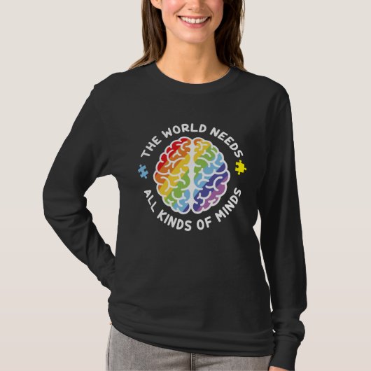 Autisme bewustzijn Brain De wereld heeft alle soor T-shirt (Voorkant)