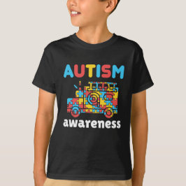 Autisme Bewustzijn Brandweerwagen Puzzel T-shirt