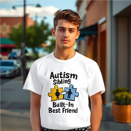 Autisme Bewustzijn Broer: Ingebouwde Beste Vriend T-shirt