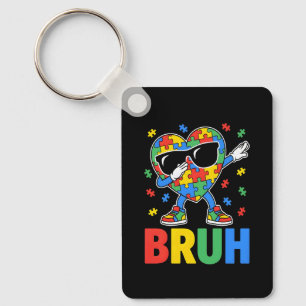 Autisme bewustzijn Bruh Dabbing Hart Puzzel Autist Sleutelhanger