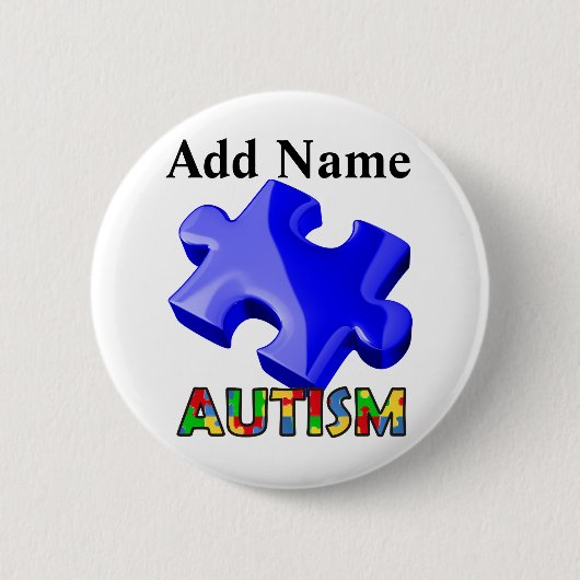 Autisme Bewustzijn Button Blauwe Puzzel Aanpassen (Voorkant)