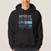 Autisme bewustzijn cadeau - Steun, Onderwijs, Lief Hoodie (Voorkant)