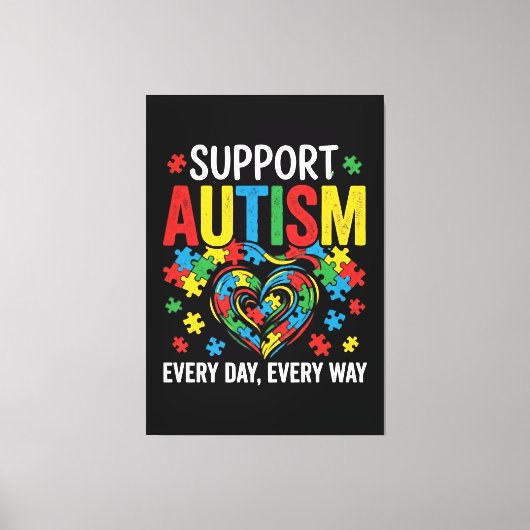 Autisme bewustzijn canvas afdruk (Voorkant)